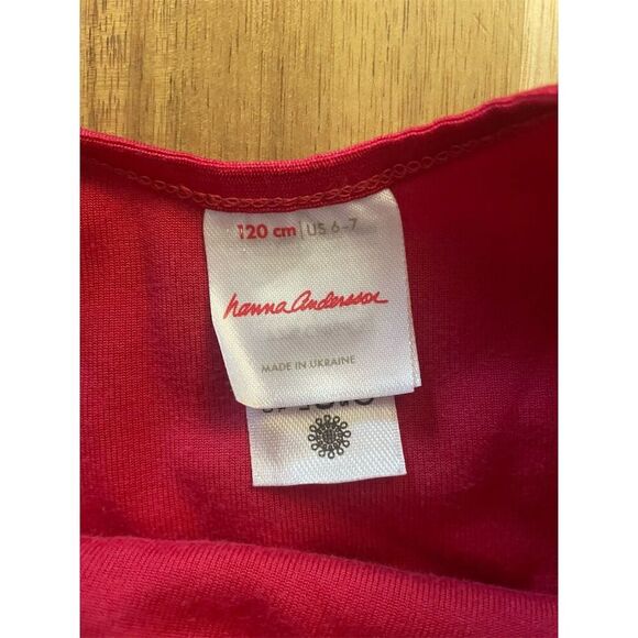 Hanna Andersson Girls Red Velour Skater Dress Size 6-7 (120cm) Party Knee Length - Picture 3 of 4